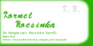 kornel mocsinka business card