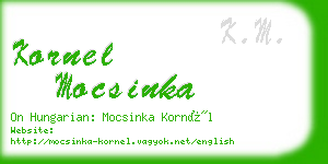 kornel mocsinka business card